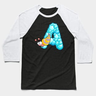 Letter A Fishy Bubbly Alphabet Baseball T-Shirt